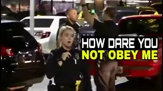 Cop Short Circuits After She is Owned Hard