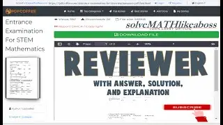 STEM ENTRANCE EXAM REVIEWER PART II | JHS MATH TOPICS | TAGALOG