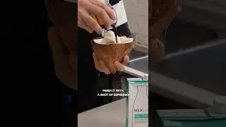 Iced Coconut Coffee.. in a coconut 🥥 using 