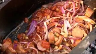 Chicpea and Chorizo stew in Camp Oven