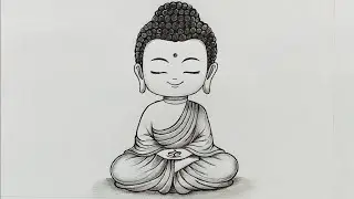 Easy Buddha Drawing | How to draw Buddha step by step | pencil drawing for beginners.