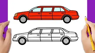 HOW TO DRAW A LIMOUSINE CAR EASY