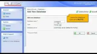 How to create MySQL database in Plesk