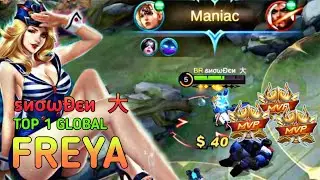 Freya Sideline Level 5 Maniac | Best Build Top 1 Global Freye Mobile Legends