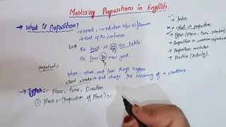 PART 2) Preposition with Examples, Uses and Types of Preposition in English grammar, Complete course