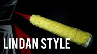 HOW TO : LIN DAN Style Wrap a Badminton Racket with Towel Grip