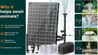 POPOSOAP Solar Water Fountain Pump, 20W Solar Powered Water Pump 320GPH