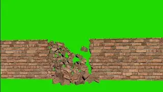 Wall Breaks wall collapse VFX effects green screen video