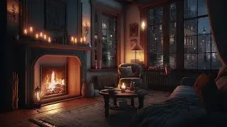 Cozy Ambience - Rain 🌧️ and Fireplace 🔥Sounds at Night | 1 Hour for Sleep and Relaxation