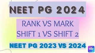 NEET PG 2024 Marks Vs Rank | Neet PG 2023 vs Neet PG 2024 #neetpg2024 #neetpgcounselling2024