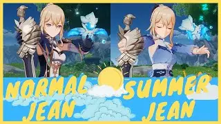 SUMMER Jean vs Normal Jean Side-by-side Animation Comparison | Genshin Impact