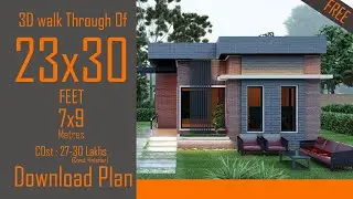 House Design | Modern House Single  Storey | 23ft x 30ft | 7m x 9m | 2 Bedrooms