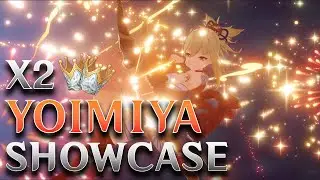 2x CROWNED LVL 90 C0 F2P YOIMIYA SHOWCASE (Genshin Impact)
