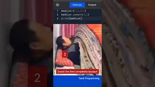 insert() method in python.Guess the time complexity and the output