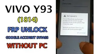 Vivo Y93 FRP BYPASS | Vivo Y93 (1814) Google Account Bypass