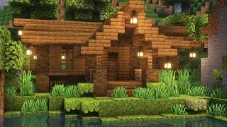 Как построить большой уютный дом в майнкрафте у озера minecraft