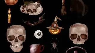 Watercolor set Helloween