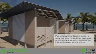 Render del prototipo de vivienda de emergencia para San Andrés y Providencia - SENNOVA CTCM.