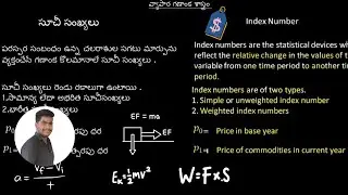 Business Statistics class-13 ( Index Number )Problem and Solution in Telugu