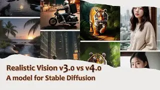 Stable Diffusion 모델 Realistic Vision 3.0과 4.0 결과 비교
