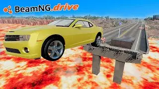 Carros vs Ponte de Lava - Beamng Drive #30 ❘ Car Crash