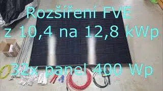 Rozšíření FVE z 10,4 na 12,8kWp