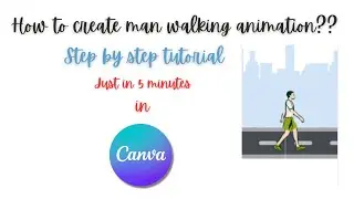Man walking animation in canva / animation created in canva