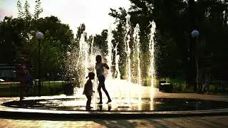 Little girl enjoy , girl water shower||Laughter Meditation