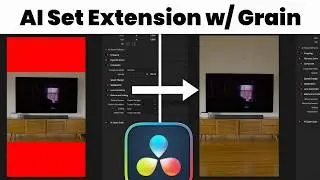 AI Set Extensions in DaVinci Resolve Fusion, Photoshop & Grain Sync