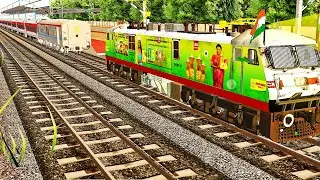 WAP7 DE-COUPLE LHB COACH | Train Simulator | BUMPY RAILROAD | Railworks | Msts Gameplay |