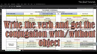 Verb-Conjugator for practising Hindi Verbs in Present Tense