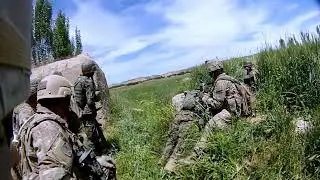US Army Helmet Cam, ANA engaging Taliban with M240B - Afghanistan War Combat footage