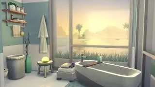 WHITE BEACH HOUSE 🌴 SIMS 4 SPEED BUILD STOP MOTION (SULANI, NO CC)
