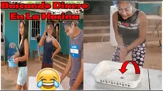 -Funny Flour Game😂Looking for Money with a Blow in the Middle of the Flour-P5/5