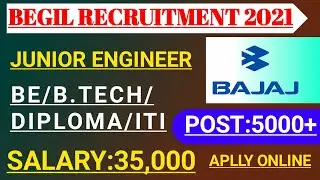BEGIL recruitment 2021 | 5868 posts | BE/BTech/Diploma | Junior Engineer | Must Watch | Latest Job.