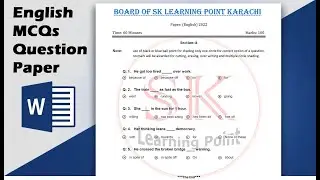 MCQs | How to Create English Question Paper in MS Word 2022