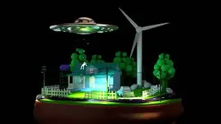 Maya 3D: UFO 360 sence