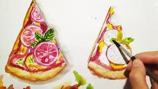 Рисуем кусочек пиццы🍕