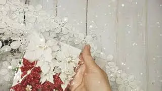 искрящиеся пуансеттии из глитерного фоамирана.