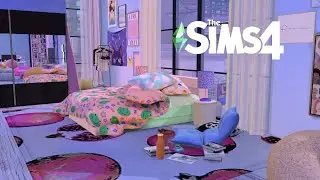 COLORFUL MODERN APARTMENT 🩵🤍💜 | CC+ | STOP MOTION | THE SIMS 4