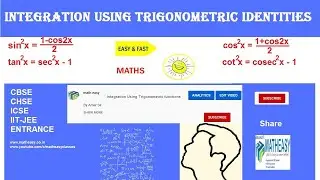 #integrationTrigo #trigonometricIdentity ntegration using trigonometric Identity