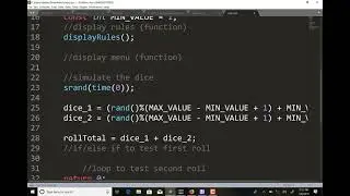 68 - Code example craps game c++