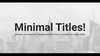15 Clean and Minimal Titles! | After Effects Template | Titles