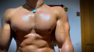 young bodybuilder showing his pumped muscle | flexing | muscle worship