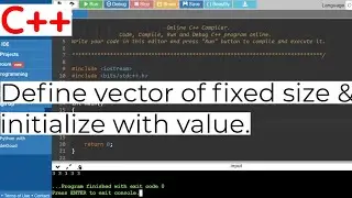 How to define vector of fixed size & initialize it with value in cpp.
