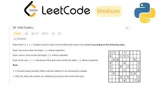 LeetCodeda masala ishlaymiz |  36. Valid Sudoku (Medium)
