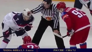 РОССИЯ - США 7:2 ОБЗОР МАТЧА 21.05.16 ЧМ2016 ФИНАЛ 3-4 место