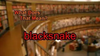 What does blacksnake mean?