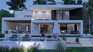 Luxury Modern House Design | 4 Bedroom | with an outdoor kitchen | 390 sqm.