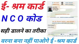 E shram card  Occupation and skills  problem | e shram card nco code kaise dalen 